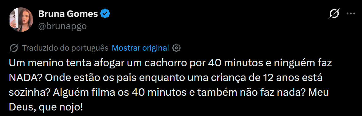 Bruna Gomes indignada com inércia das pessoas sobre a criança a tentar afogar cão em Lisboa: "Que nojo"