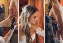 "Marcados para sempre": Ágata Rodrigues e Ricardo Guilherme tatuam iniciais durante a festa de casamento