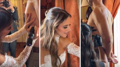 "Marcados para sempre": Ágata Rodrigues e Ricardo Guilherme tatuam iniciais durante a festa de casamento