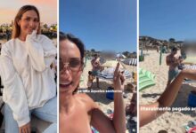 Rebeca Caldeira confrontada na praia após retirar chapéus de sol