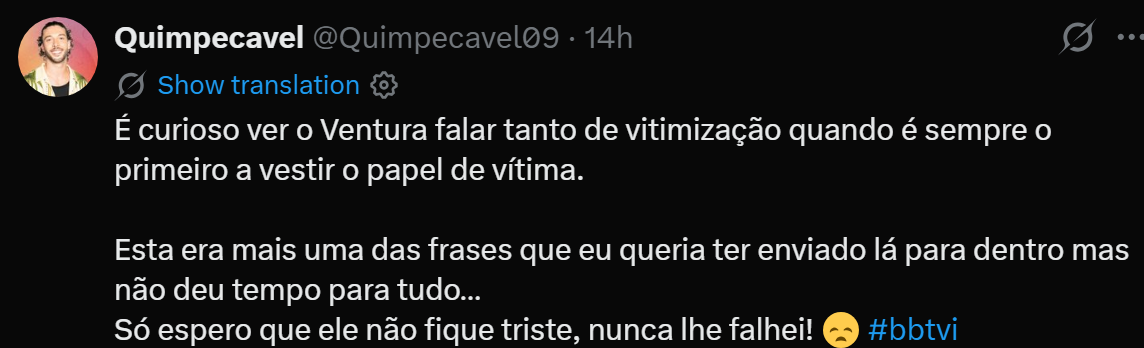 "Cambada de gente sem personalidade": Joaquim ataca os colegas do «Big Brother Verão»