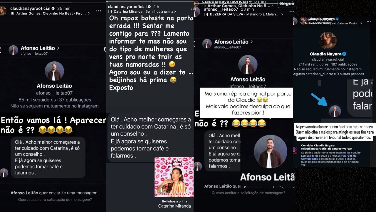 Afonso Leitão 'ameaça' Cláudia Nayara após exposição de alegadas mensagens: "Terá agora de provar em tribunal"