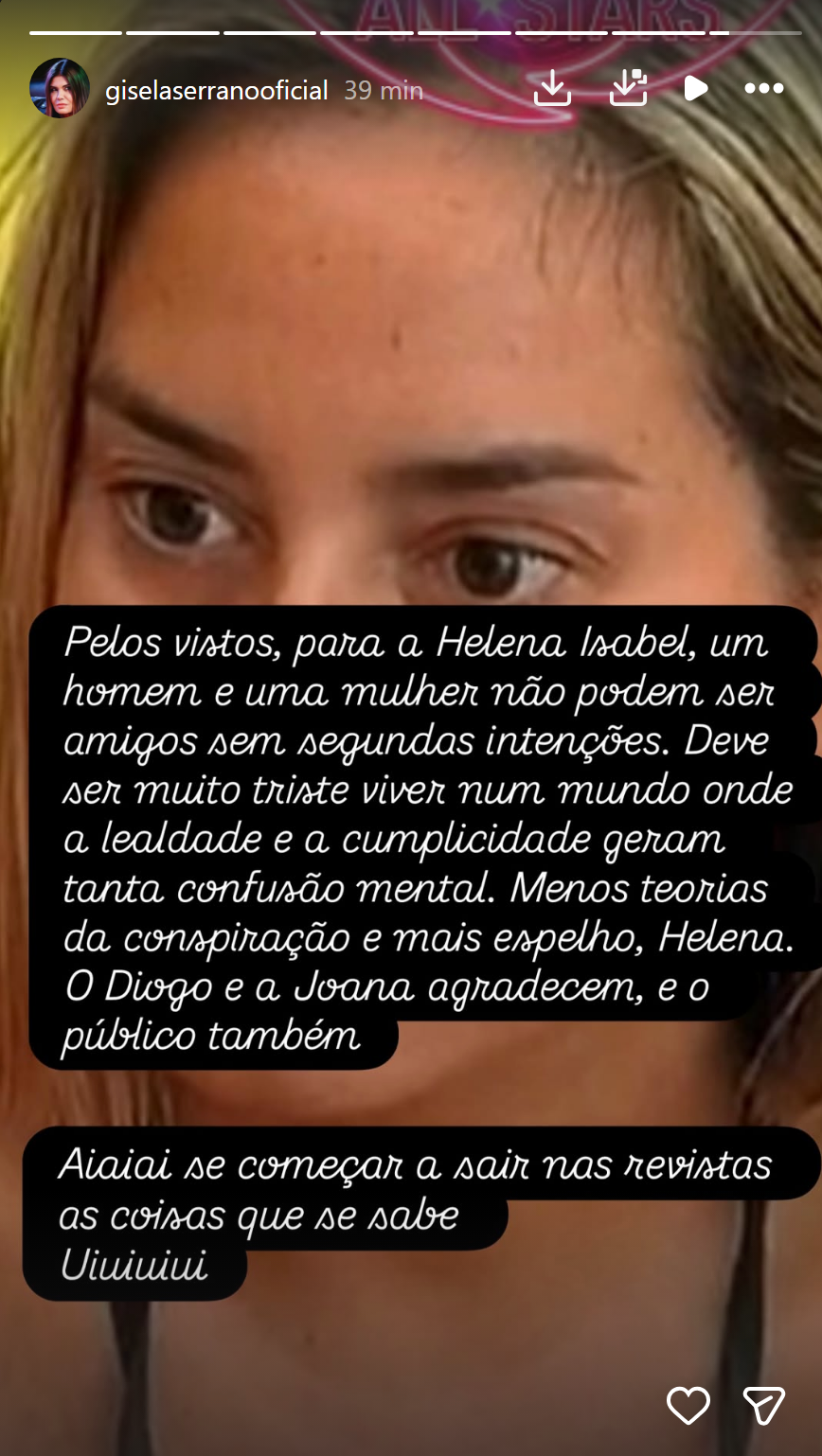Gisela Serrano lança aviso sobre Helena Isabel após arrasar a concorrente do «BB All Stars»