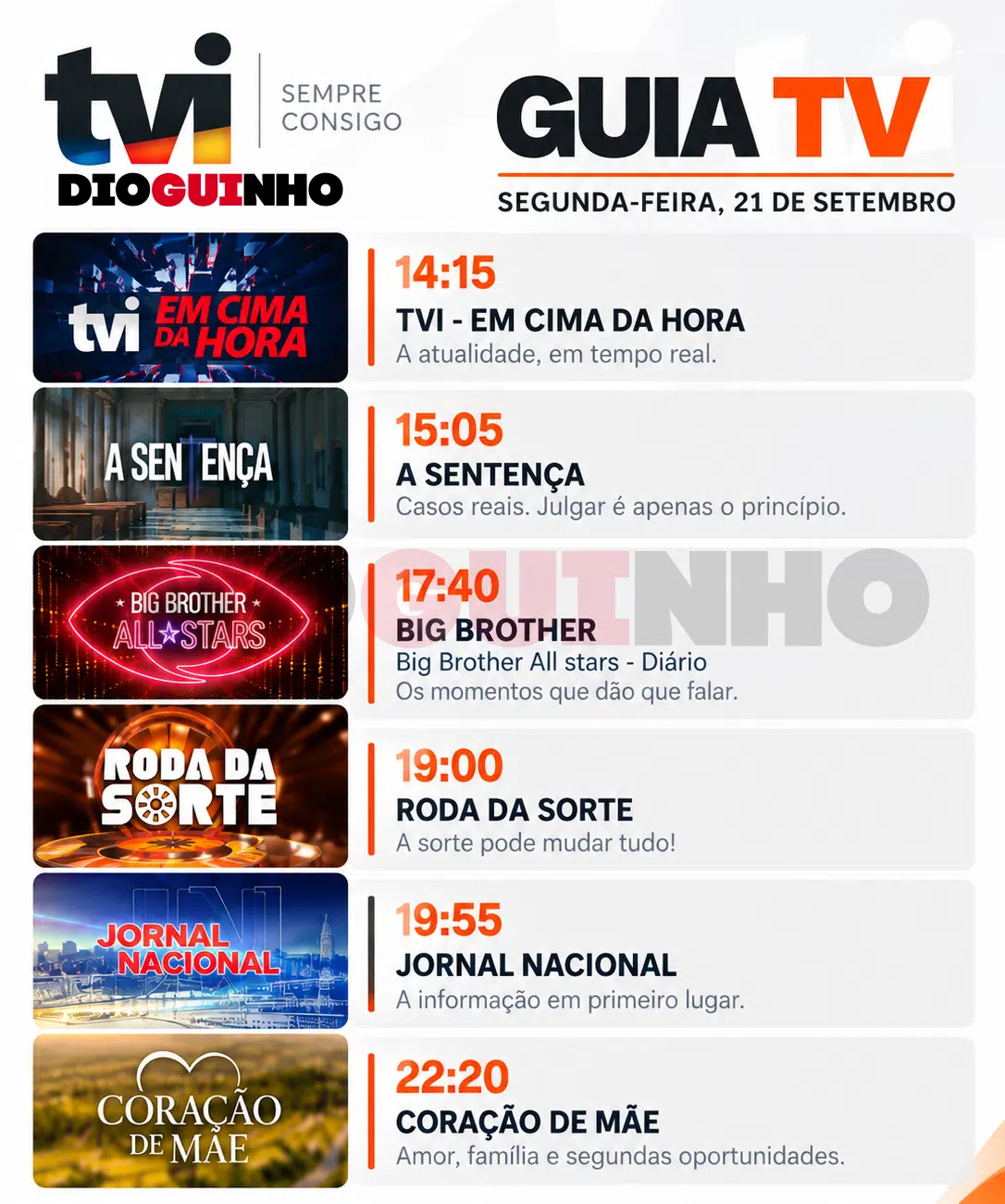 Grelha da TVI mudou, veja como é já a partir desta segunda-feira (21) Grelha da TVI mudou, veja como é já a partir desta segunda-feira (21)