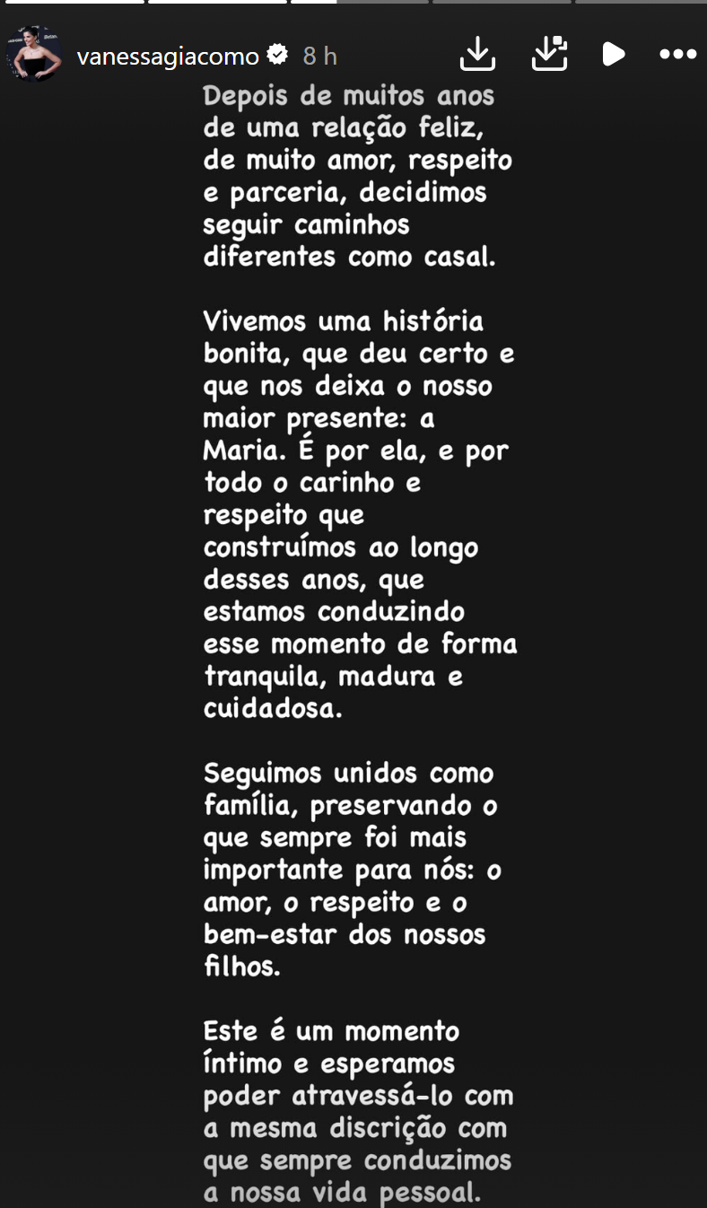 Atriz de novela da SIC surpreende ao anunciar fim de casamento de 12 anos