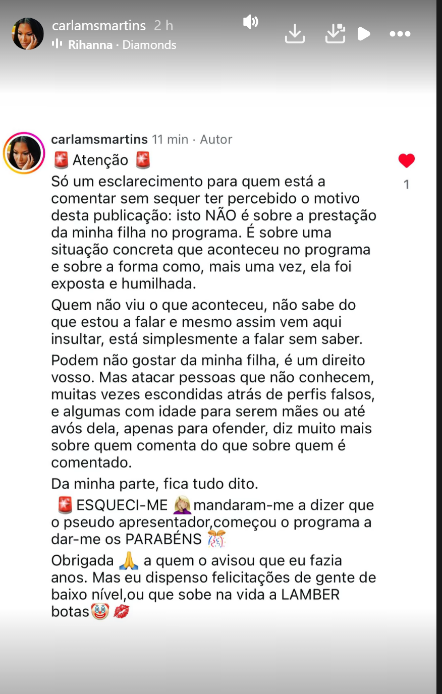 Mãe de Jéssica Maria 'ataca' novamente Cláudio Ramos: "Sobe na vida a lamber botas"