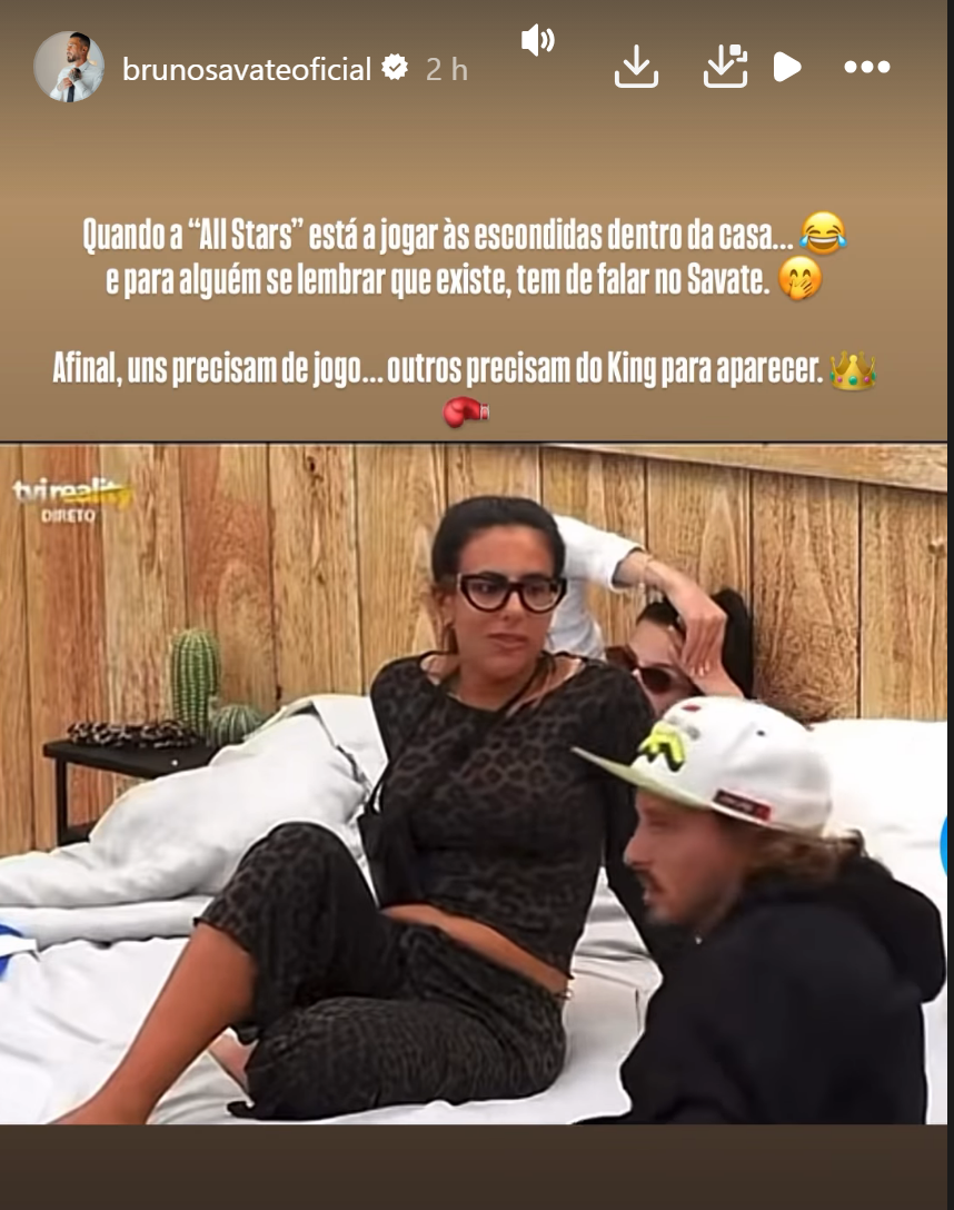Bruno Savate reage a Joana Albuquerque no «Big Brother All Stars»