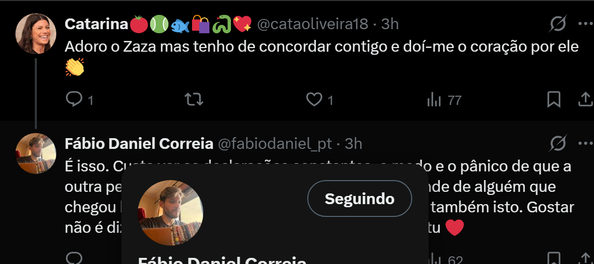 Fábio Daniel 'arrasa' lágrimas de Francisco Monteiro na 'Gala' do «BB All Stars» e aponta para 'dependência emocional'