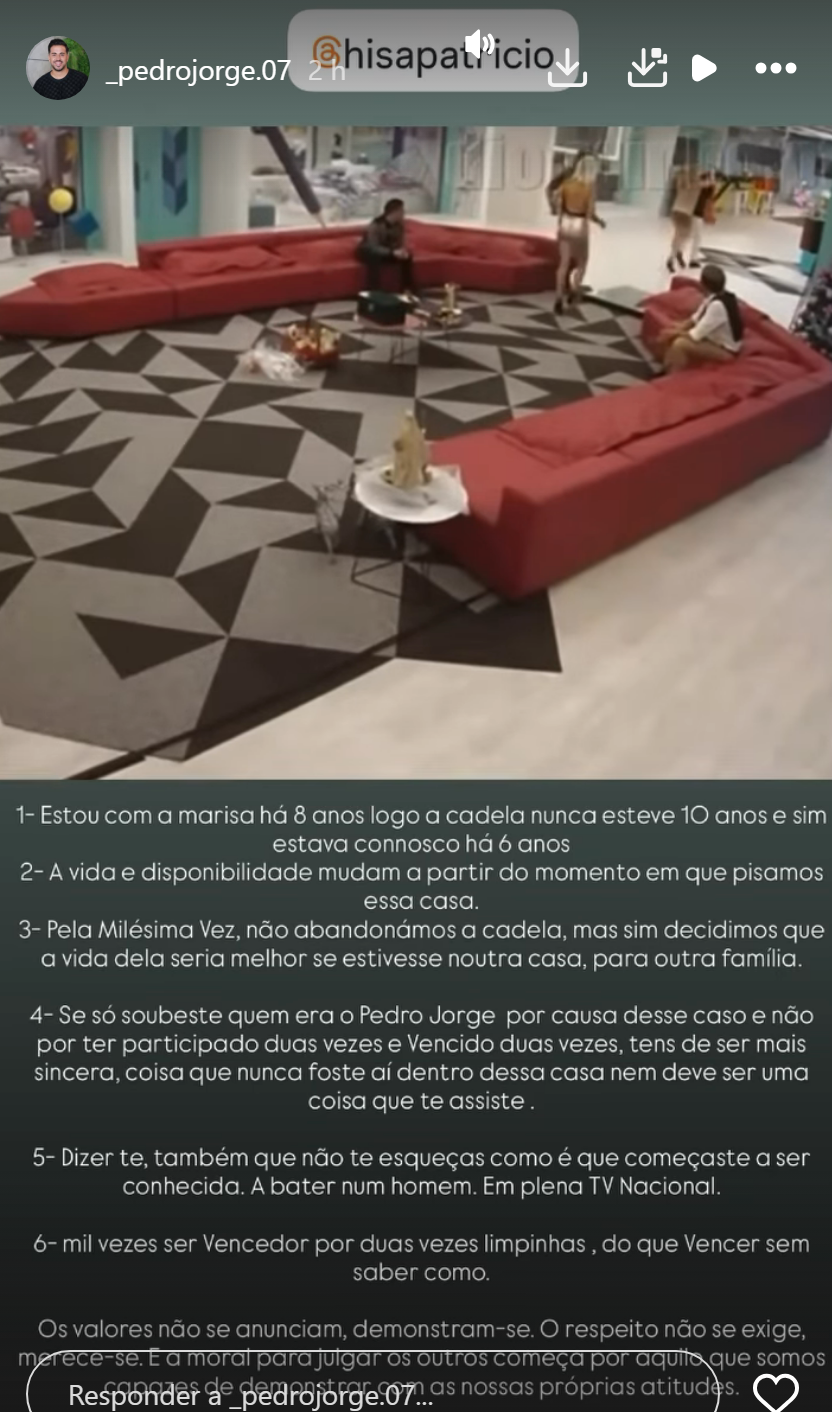 "A bater num homem em plena TV nacional": Pedro Jorge 'atira-se' a Helena Isabel após ouvir o seu nome no «BB All Stars»